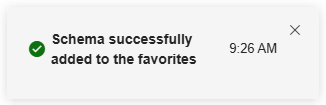 Capture d’écran de la notification indiquant qu’un nouvel élément a été ajouté aux Favoris dans la chasse avancée.