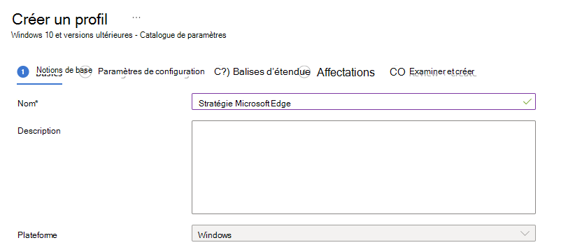 Entrer Nom et Description