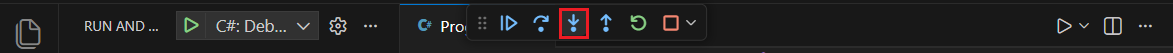 Bouton Effectuer un pas à pas détaillé