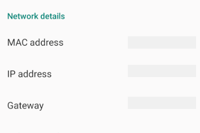 Android status screen with IP address.