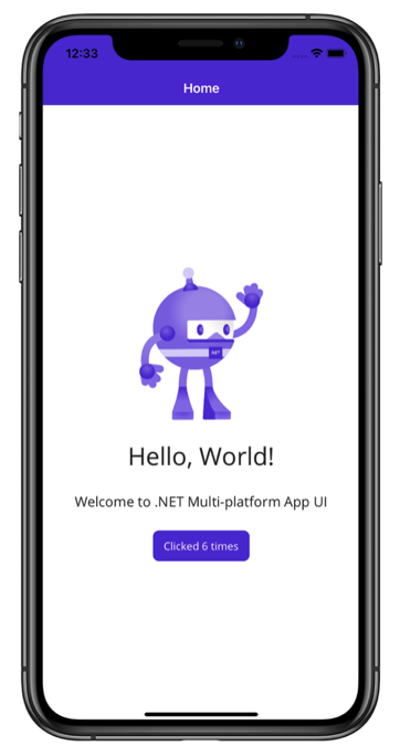 .NET MAUI app running in iOS simulator on a Mac.