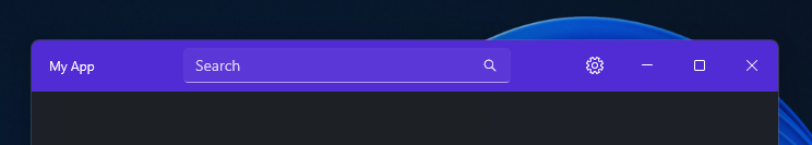 Capture d’écran de la barre de titre .NET&nbsp;MAUI.