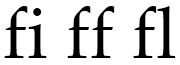 Texte utilisant des ligatures standard OpenType désactivées