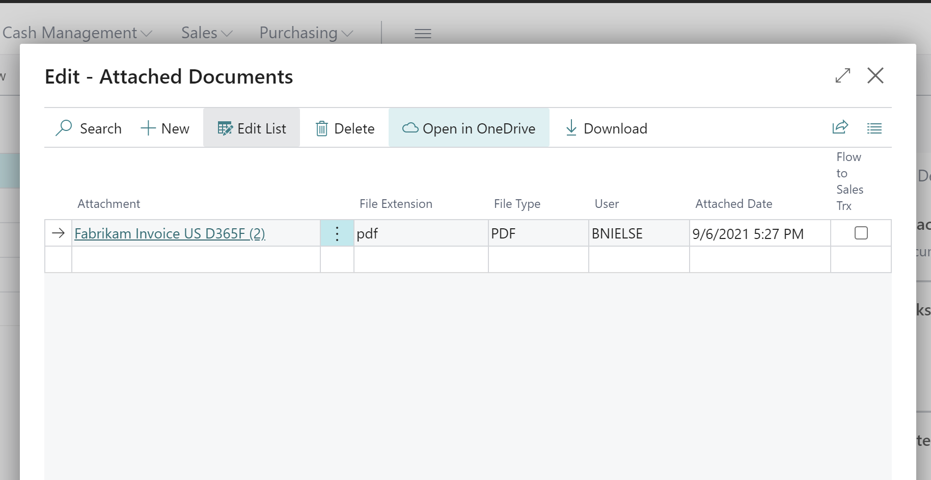 Ouvrir dans OneDrive à partir des documents joints.