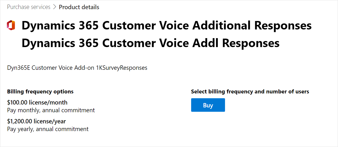Buy Dynamics 365 Customer Voice Addl Responses.