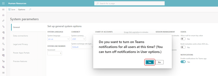 Activer les notifications Teams pour tous les utilisateurs.