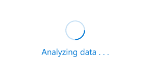 Capture d’écran montrant un cercle mobile pendant que les données sont vérifiées pour s’assurer qu’elles sont dans le bon format.