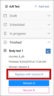 Bouton Remplacer par la version B Bouton Remplacer par la version B.