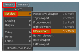 Commande UV viewport.