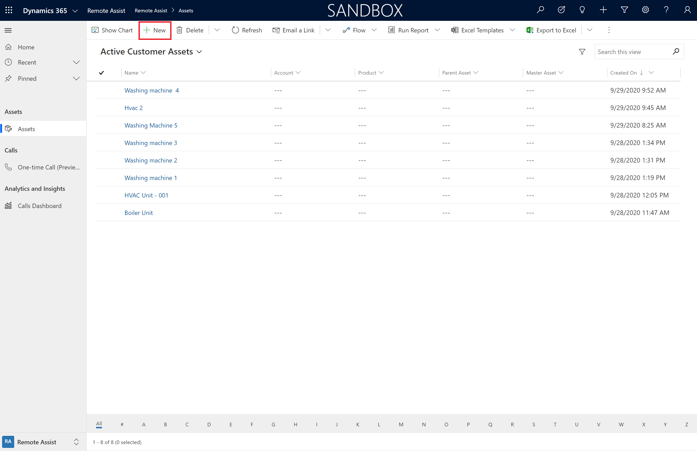 Capture d’écran de l’application pilotée par modèle Dynamics 365 Remote Assist affichant l’option « Ajouter un nouveau ».