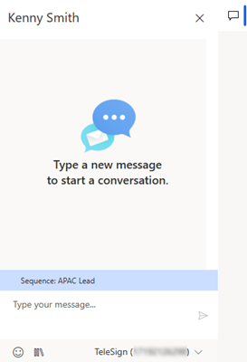 Capture d’écran du volet de conversation.