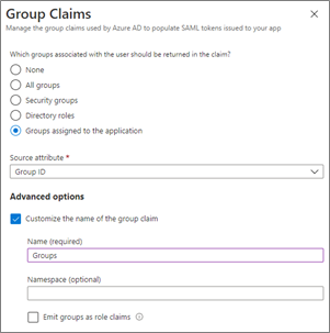 Configuration de revendications de groupe Microsoft Entra