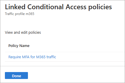 Screenshot of the applied Conditional Access policies.