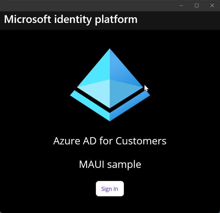 Capture d’écran du bouton de connexion dans l’application de bureau
