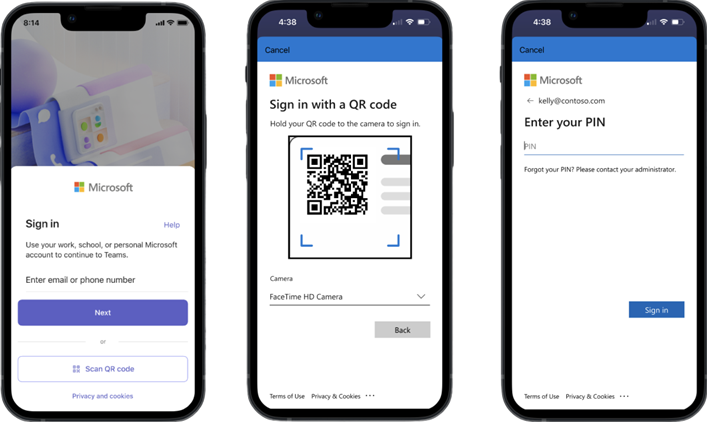 Capture d’écran montrant comment entrer un code confidentiel.