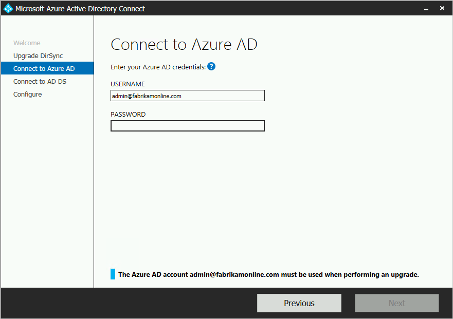 Screenshot that shows where you enter your Microsoft Entra credentials.