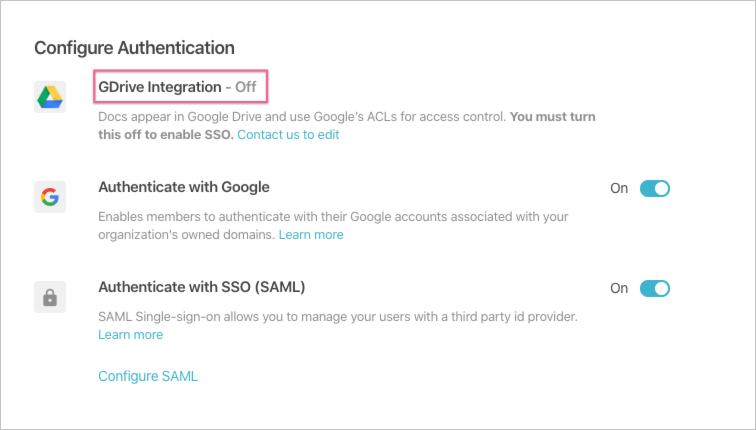 GDrive désactivé