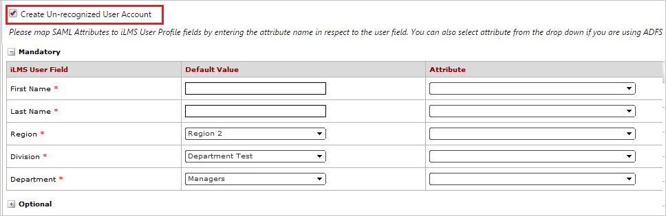 Screenshot shows Create Un-recognized User Account option.