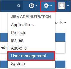 Capture d’écran montrant l’élément User management sélectionné dans le menu des paramètres.