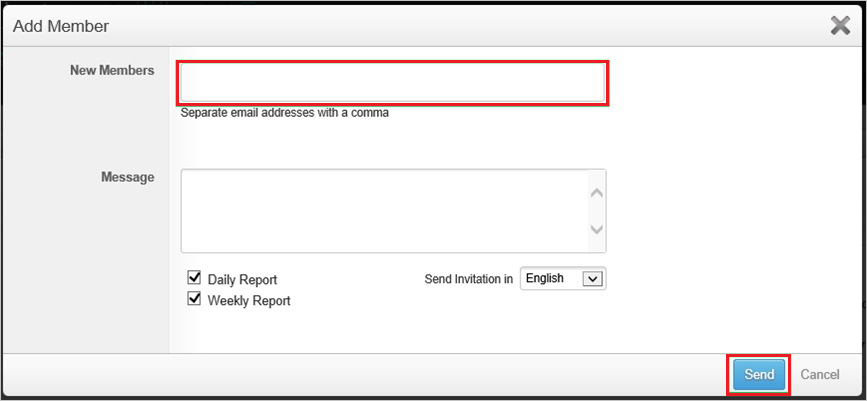 Nouveaux membres Section Add Member (Ajouter un membre)