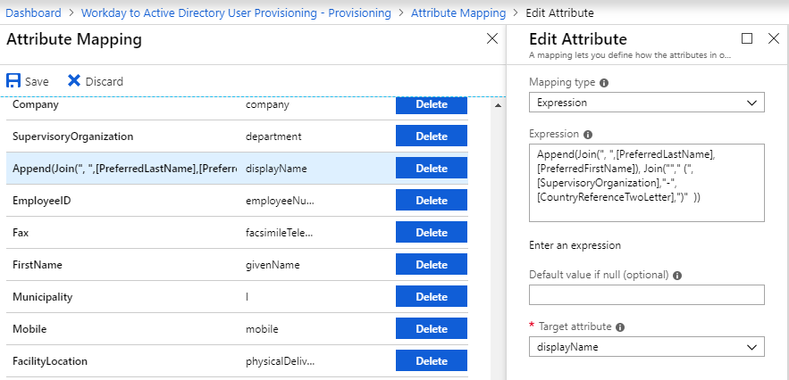 Mappage de DisplayName