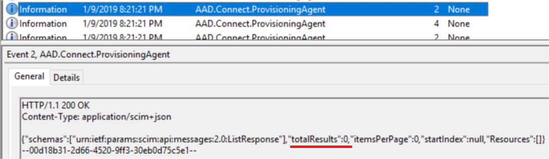 Capture d’écran des résultats LDAP.