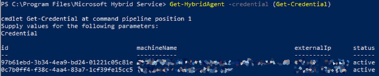 Get-HybridAgent résultats.