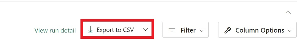 Capture d’écran de l’option «&nbsp;Exporter au format .csv&nbsp;».