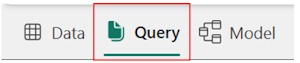 Capture d’écran montrant l’icône Requête de l’éditeur de requête SQL.