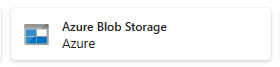 Capture d’écran de l’option Azure Blob Storage (Stockage Blob Azure).