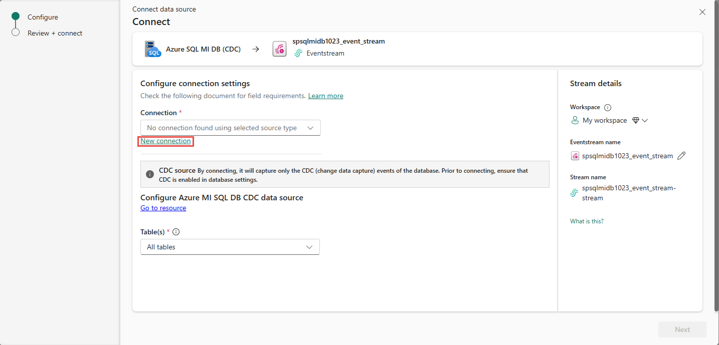 Capture d’écran montrant la sélection du lien Nouvelle connexion sur la page Se connecter.