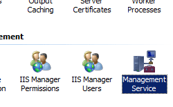 Screenshot that shows I I S Manager Permissions selected in the Home pane.