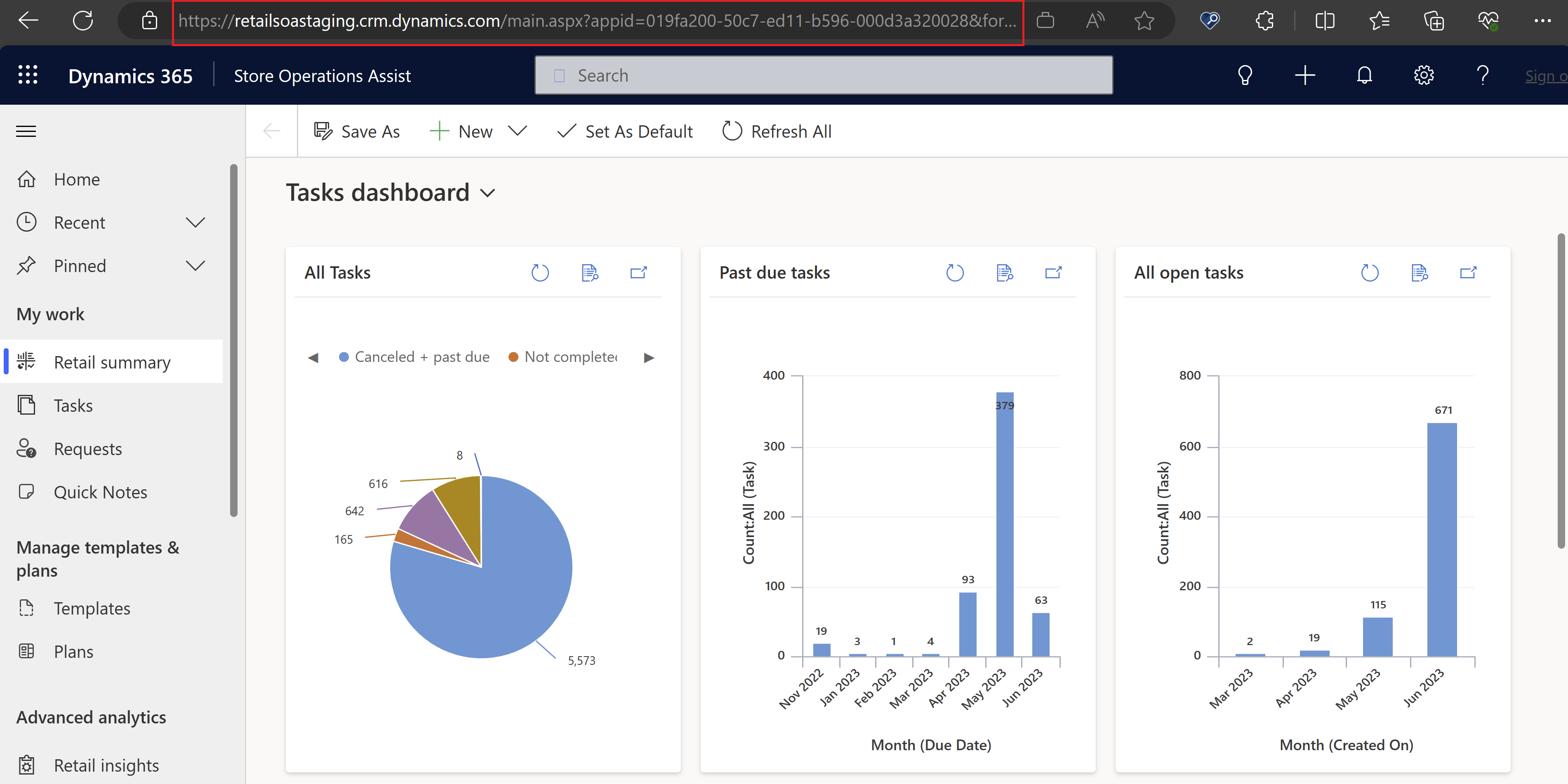 Image montre comment obtenir le nom de domaine et l’ID d’application pour Store Operations Assist.