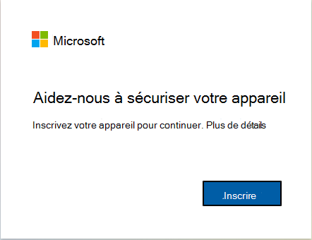Capture d’écran montrant comment inscrire un appareil sur Intune.