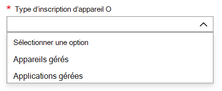 Type d’inscription des appareils