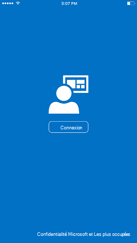 La page de connexion Portail d'entreprise, avec une icône représentant une personne devant une représentation graphique d’un site web. En dessous se trouve le bouton « Se connecter ». Un lien en bas permet d’accéder aux informations relatives à la confidentialité et aux cookies Microsoft.