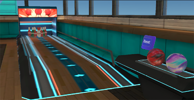 Capture d’écran de l’exposition de bowling.