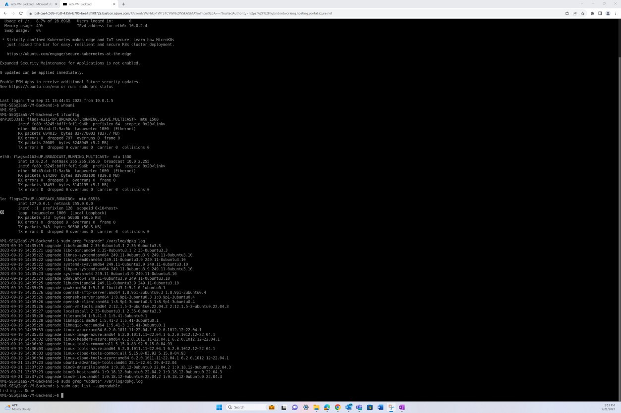 Ligne de commande de la machine virtuelle du système d’exploitation Linux pour le back-end de machine virtuelle Iaas.