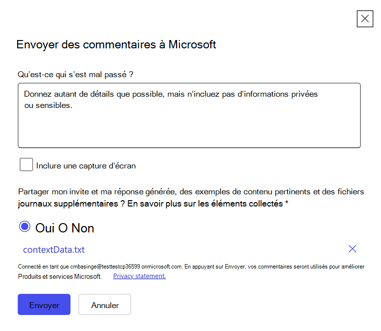Capture d’écran de Microsoft 365 Copilot commentaires dans la zone de texte