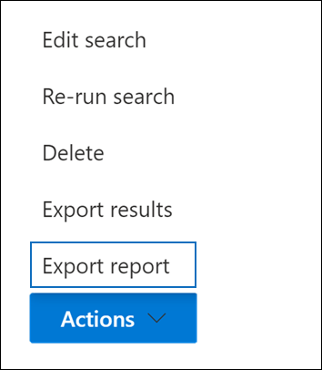 Option Exporter le rapport dans le menu Actions.