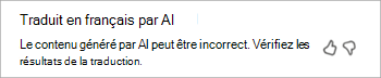Capture d’écran de la notification de commentaires pour la traduction.