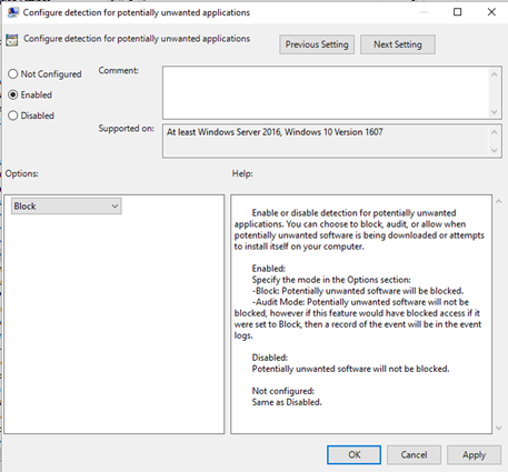potentiel de configuration
