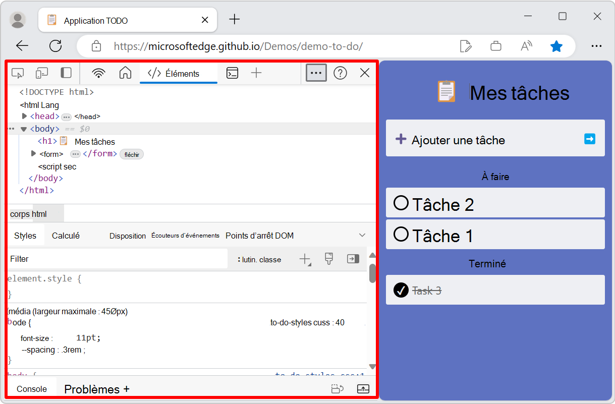 DevTools ancré à gauche