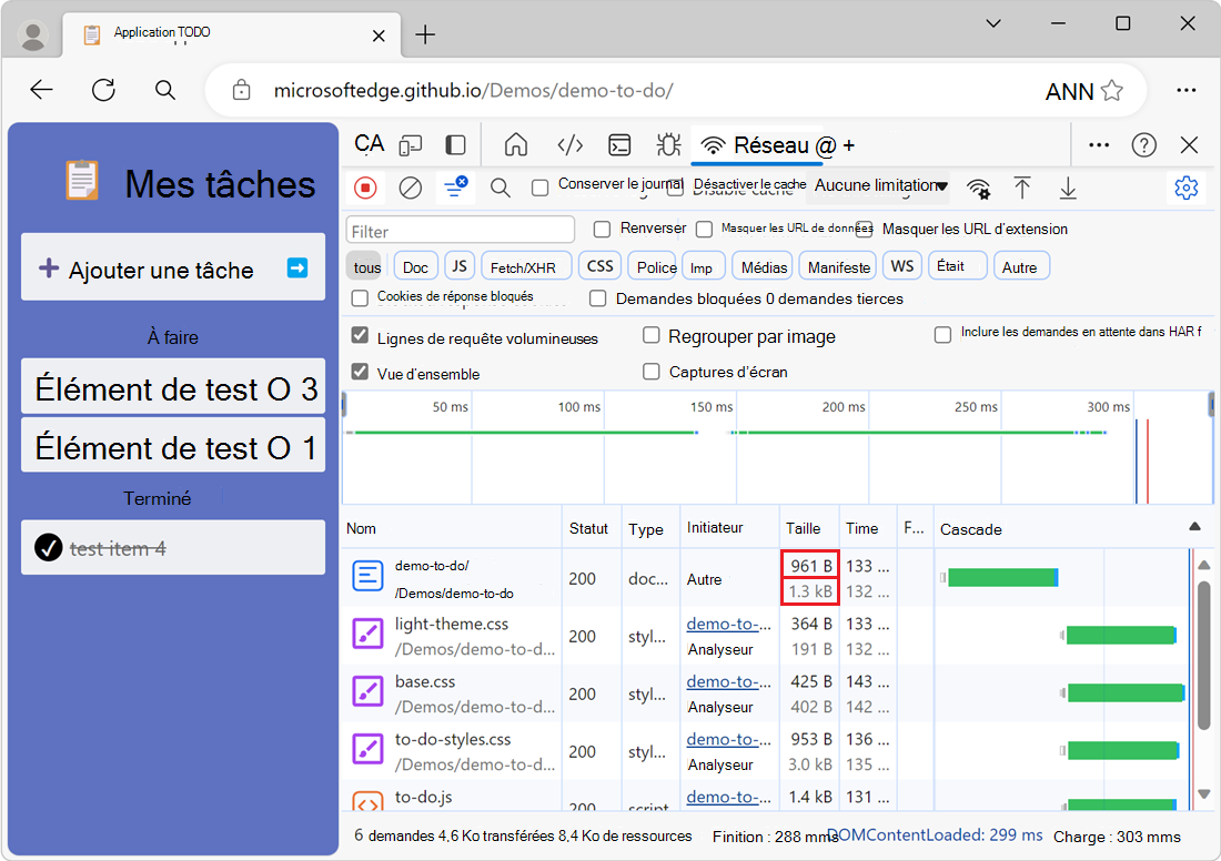 Exemple de ressources non compressées