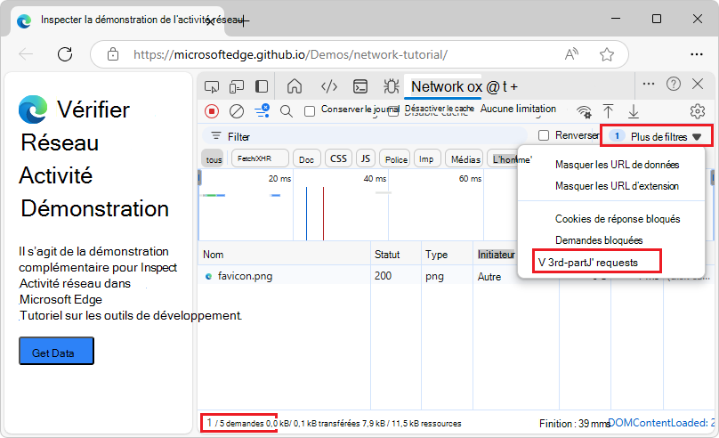 La table Requests affiche uniquement les demandes tierces