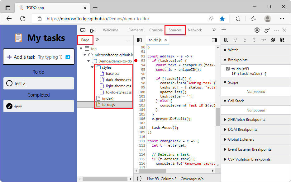 Exemple de code pour DevTools - Microsoft Edge Developer documentation ...