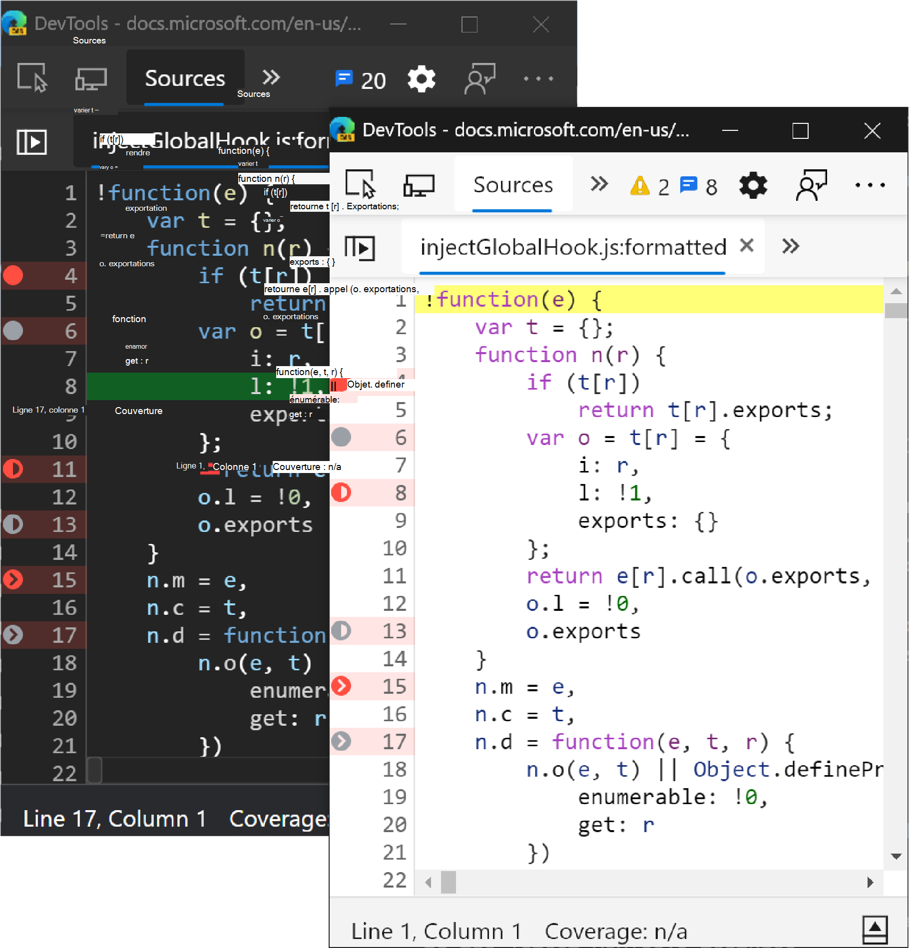 Indicateurs de point d’arrêt
