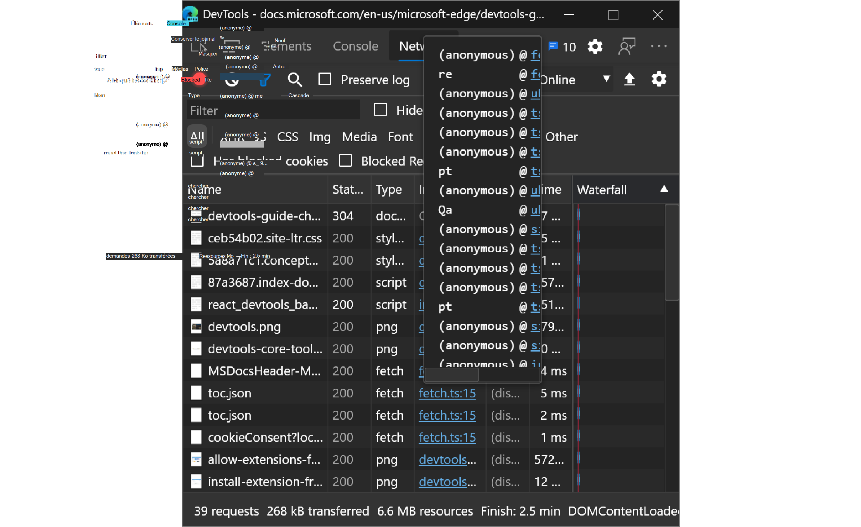 Info-bulle de l’initiateur dans Microsoft Edge 84