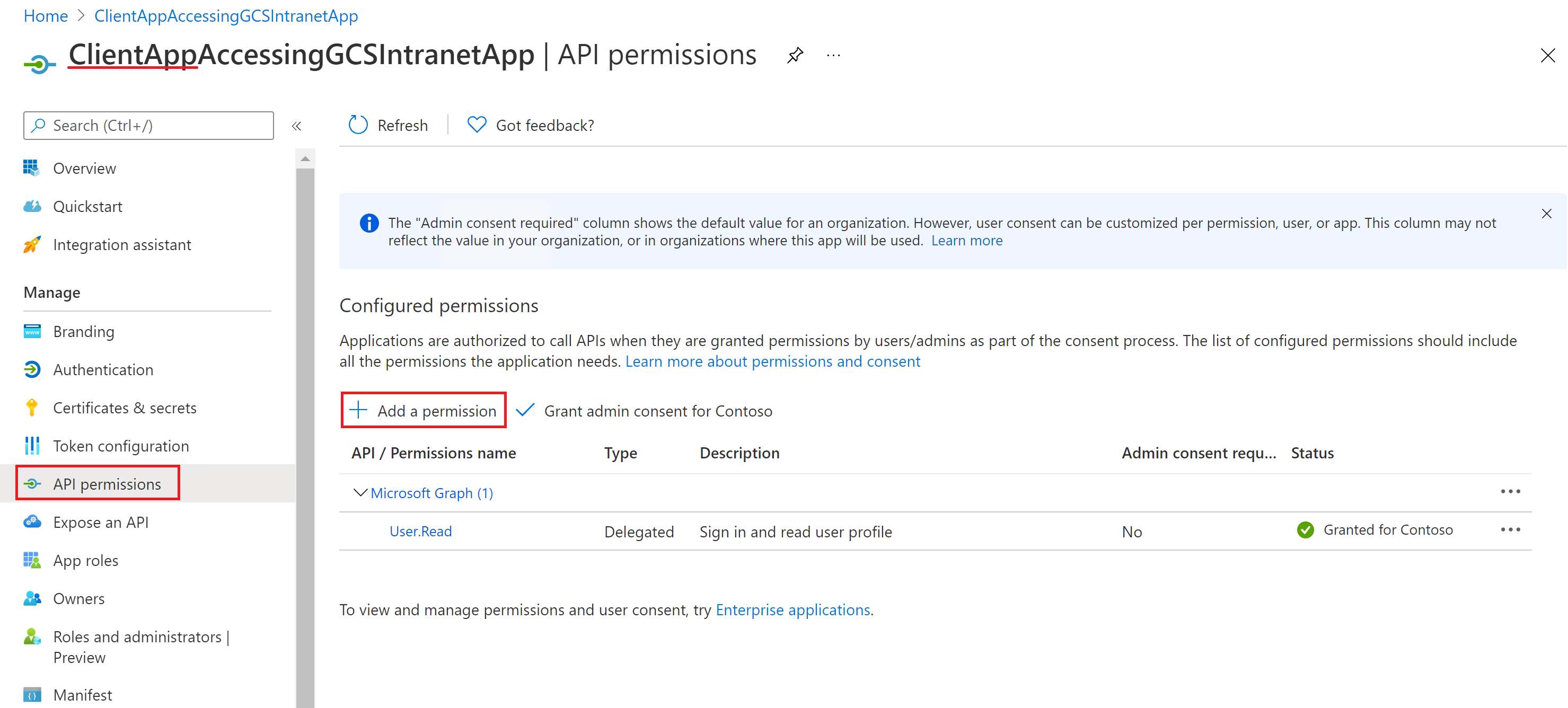 Image montrant l’option permettant d’ajouter une autorisation.