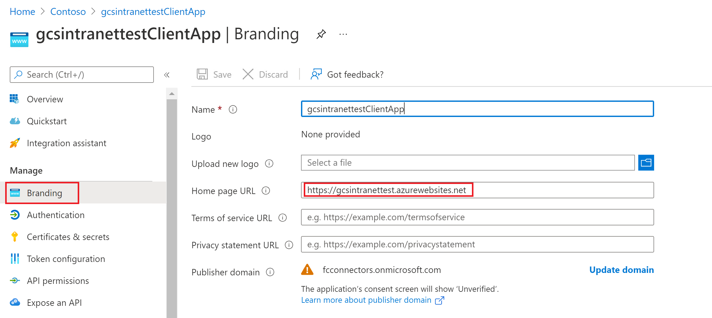 Image montrant la section paramètres sur la page de personnalisation.